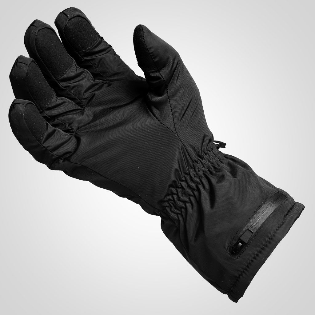 En svart handske från Bright Equipment. Handsken är eluppvärmd.